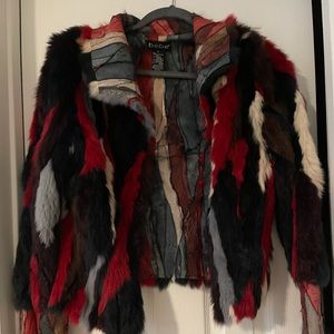 Bebe multi-color Fur jacket size small women